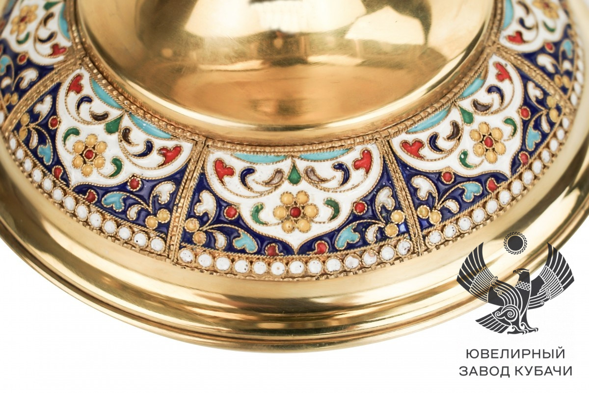 Фруктовница из серебра с позолотой и слоновой костью «Эталон»